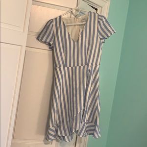 J. Crew Blue and White Striped Dress